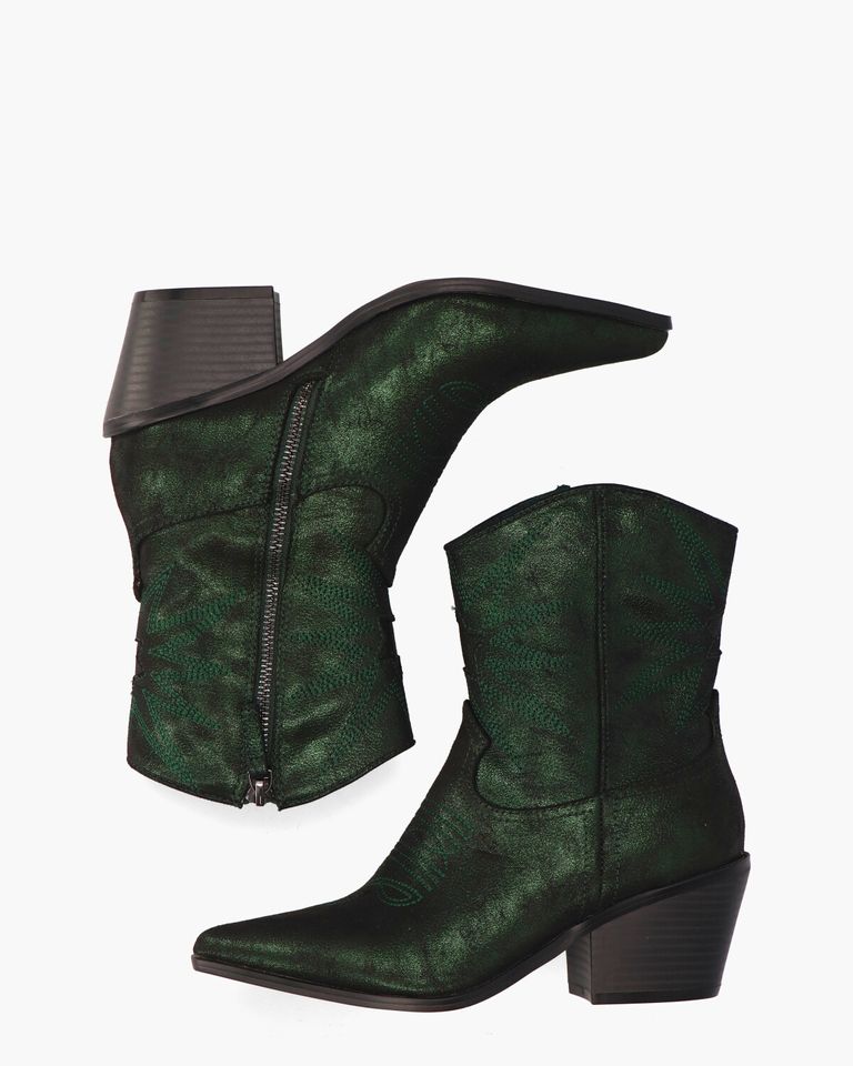 Vlinder Donkergroen Dames Enkelboots