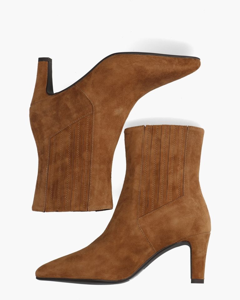 Calandra Cognac Dames Enkellaarsjes
