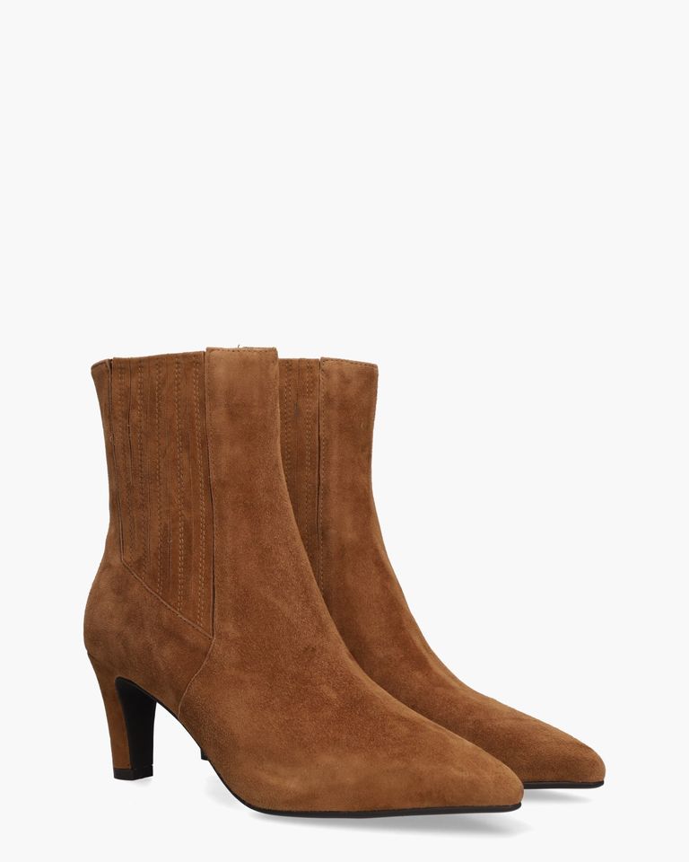Calandra Cognac Dames Enkellaarsjes