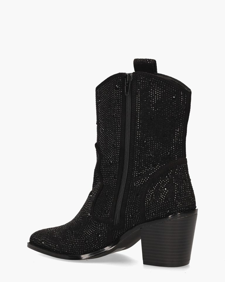 Usha Zwart Dames Enkelboots