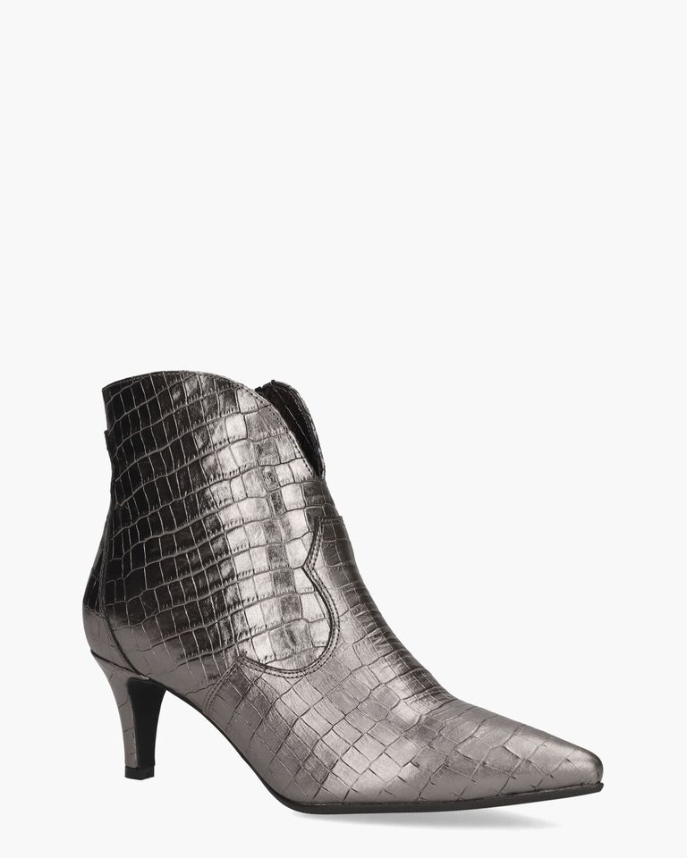 Evi-4 Zilvergrijs Dames Enkelboots