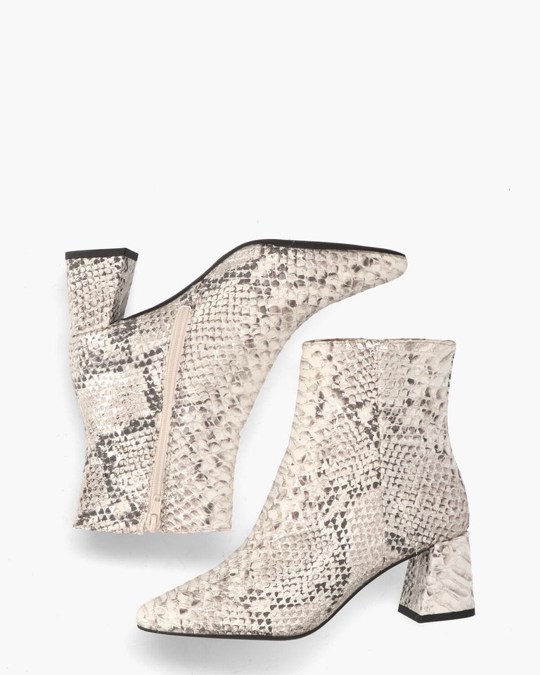 Lugano Off-White/Zilver Dames Enkelboots