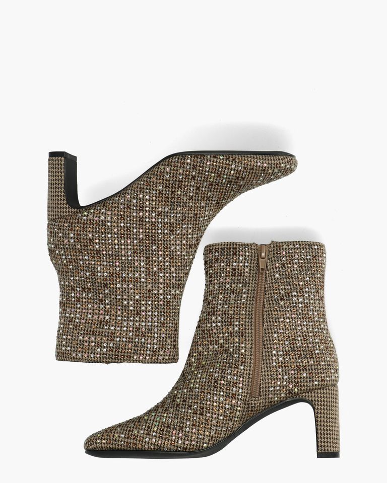 Vivine Beige/Multi Dames Enkellaarsjes