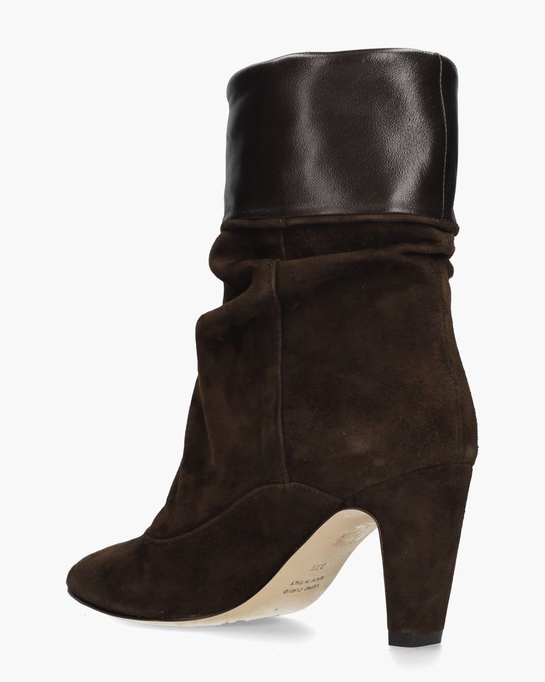SE4011Donkerbruin Dames Enkellaarsjes