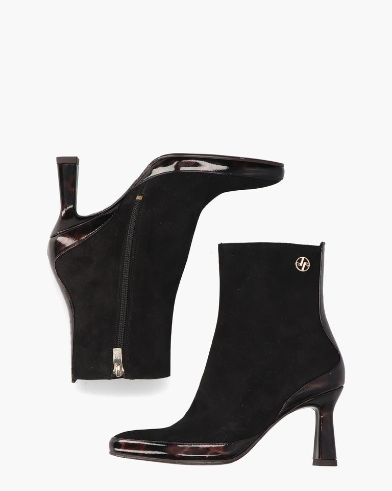 Saxi 01.13 Zwart/Bruin Dames Enkelboots