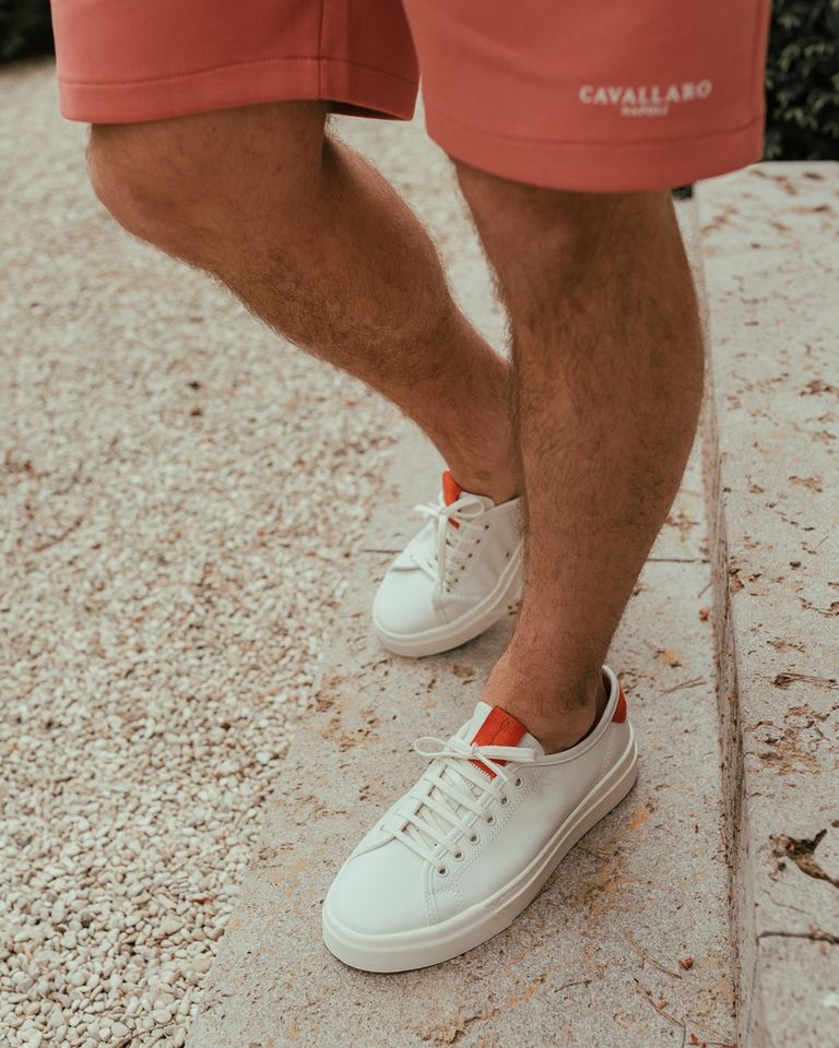 22068 Wit/Oranje Herensneakers