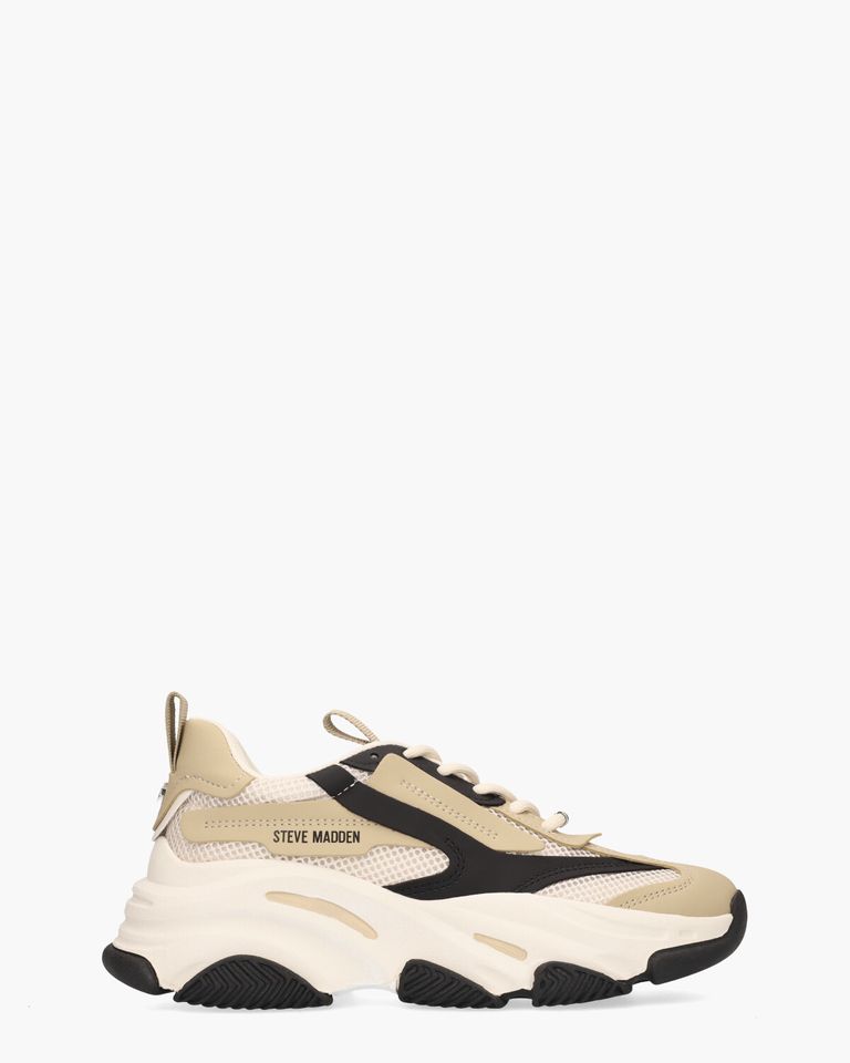 Possession-E Wit/Zwart/Beige Damessneakers 