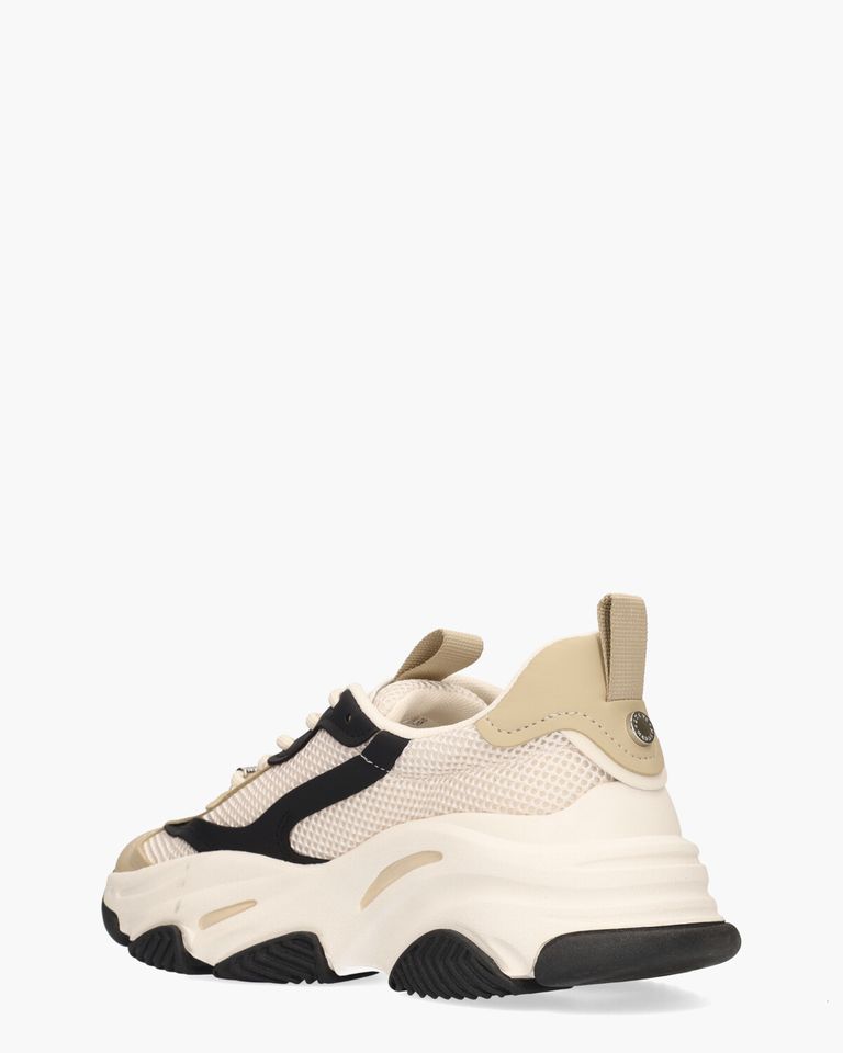 Possession-E Wit/Zwart/Beige Damessneakers 