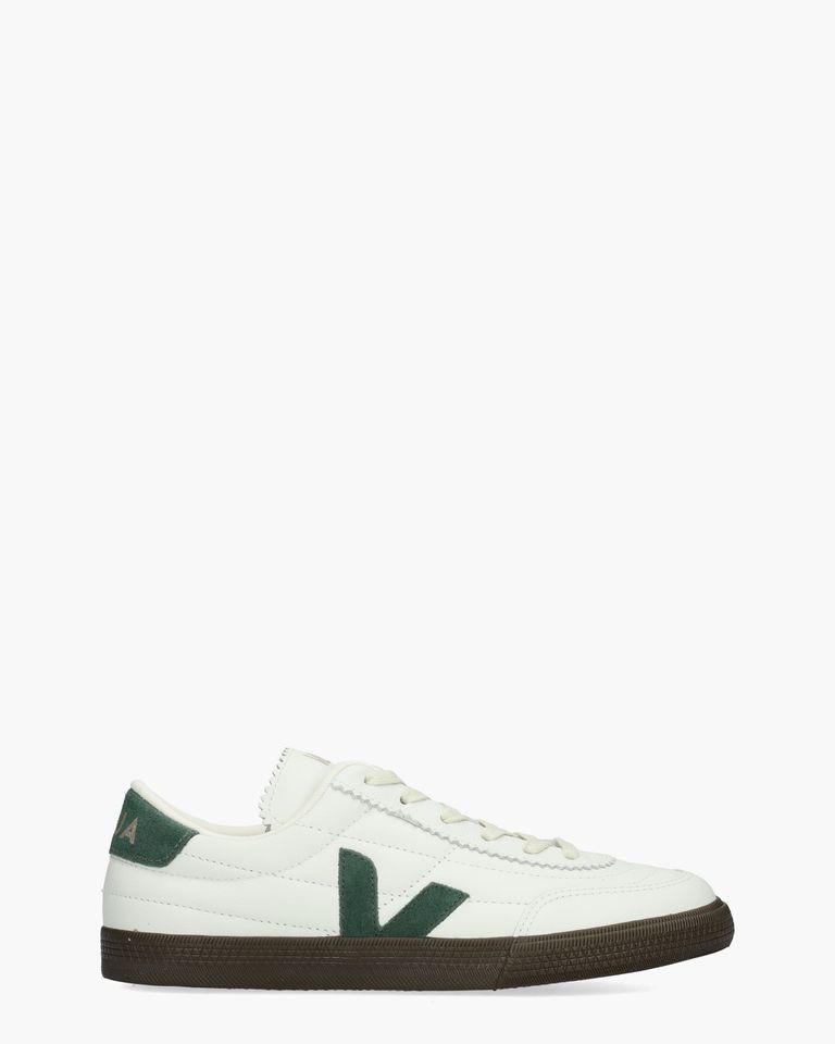 Panenka Leather Wit/Groen Damessneakers