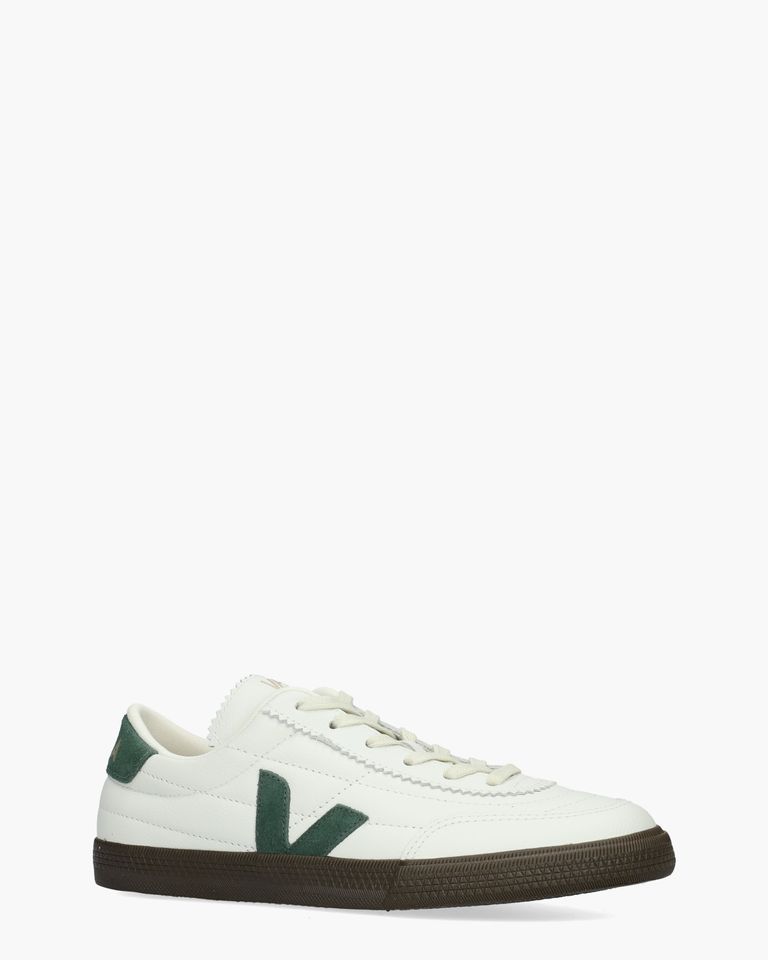Panenka Leather Wit/Groen Damessneakers