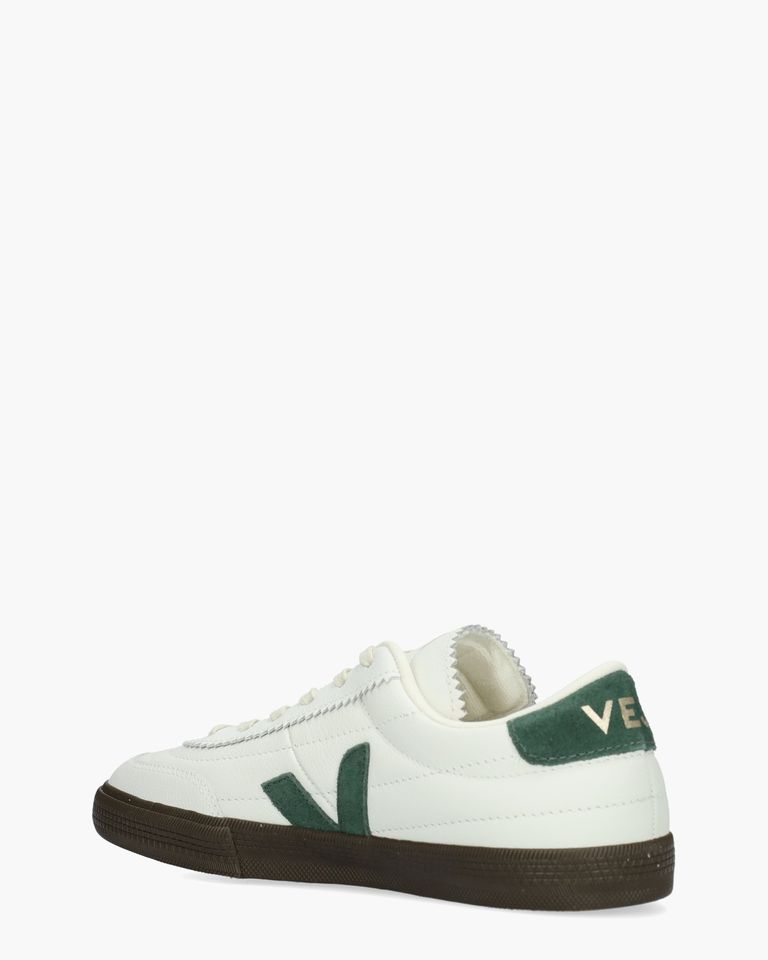 Panenka Leather Wit/Groen Damessneakers