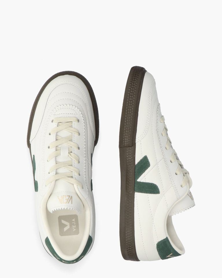 Panenka Leather Wit/Groen Damessneakers