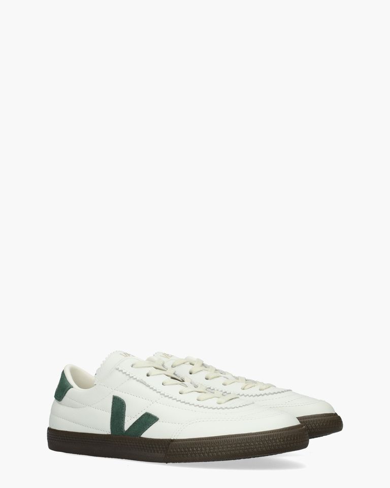 Panenka Leather Wit/Groen Damessneakers