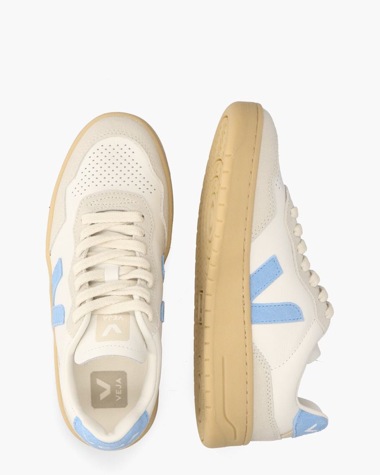 V-90 O.T. Leather Wit/Blauw Damessneakers