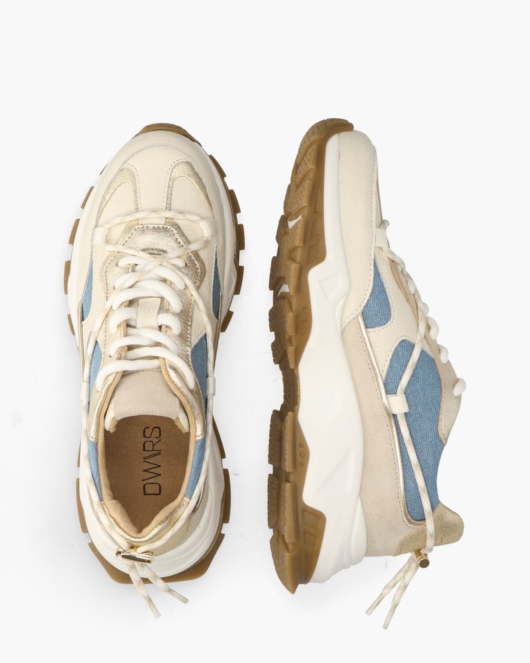 Bonney Denim Beige/Jeansblauw Damessneakers