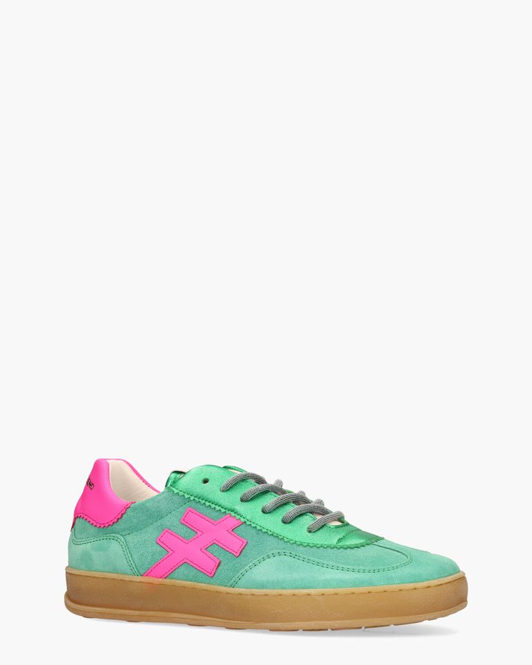 Iconic II Groen/Roze Damessneakers