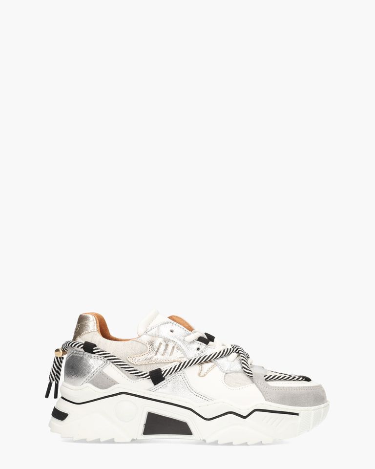 Jupiter Metallic Wit/Multicolor Damessneakers