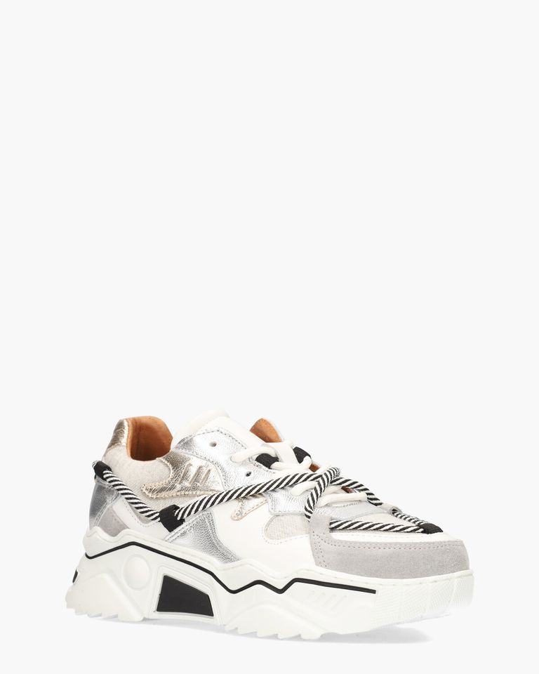 Jupiter Metallic Wit/Multicolor Damessneakers