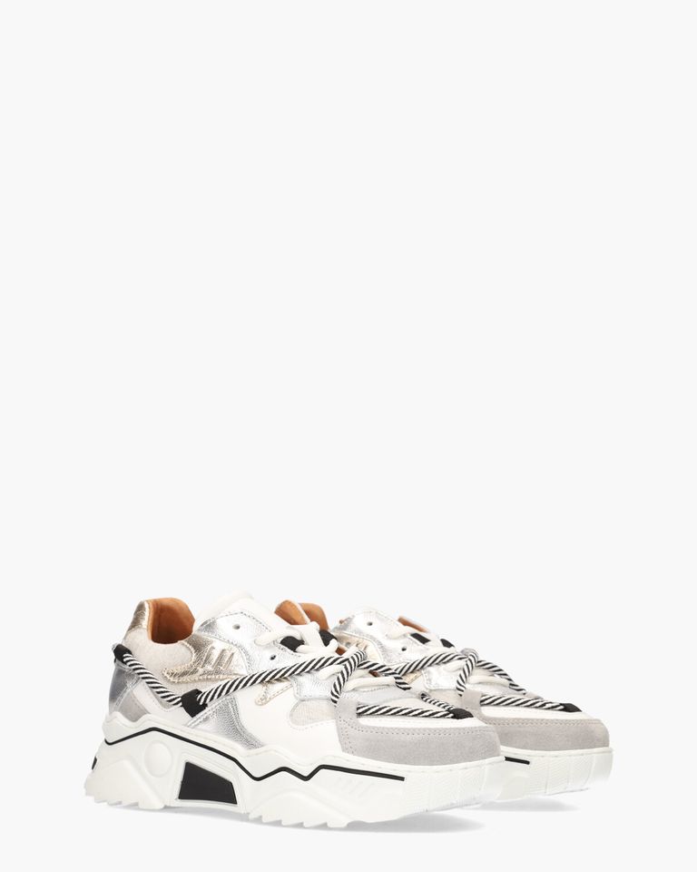 Jupiter Metallic Wit/Multicolor Damessneakers