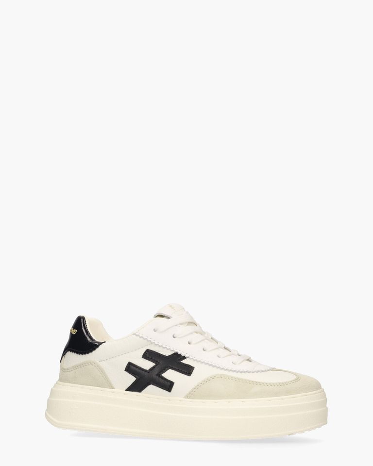 A035 Off-White/Zwart Damessneakers
