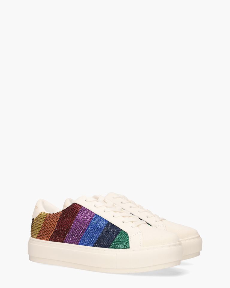 Laney Stripe Crystal Sneaker Wit/Multicolor Damessneakers