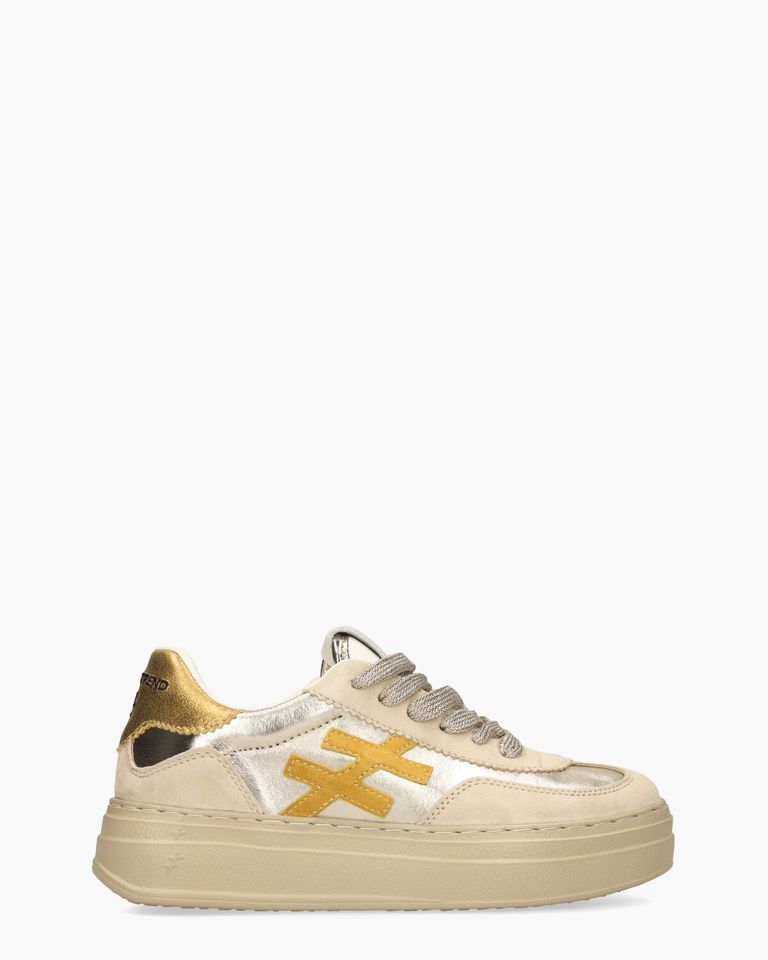 A035 Goud/Beige Damessneakers