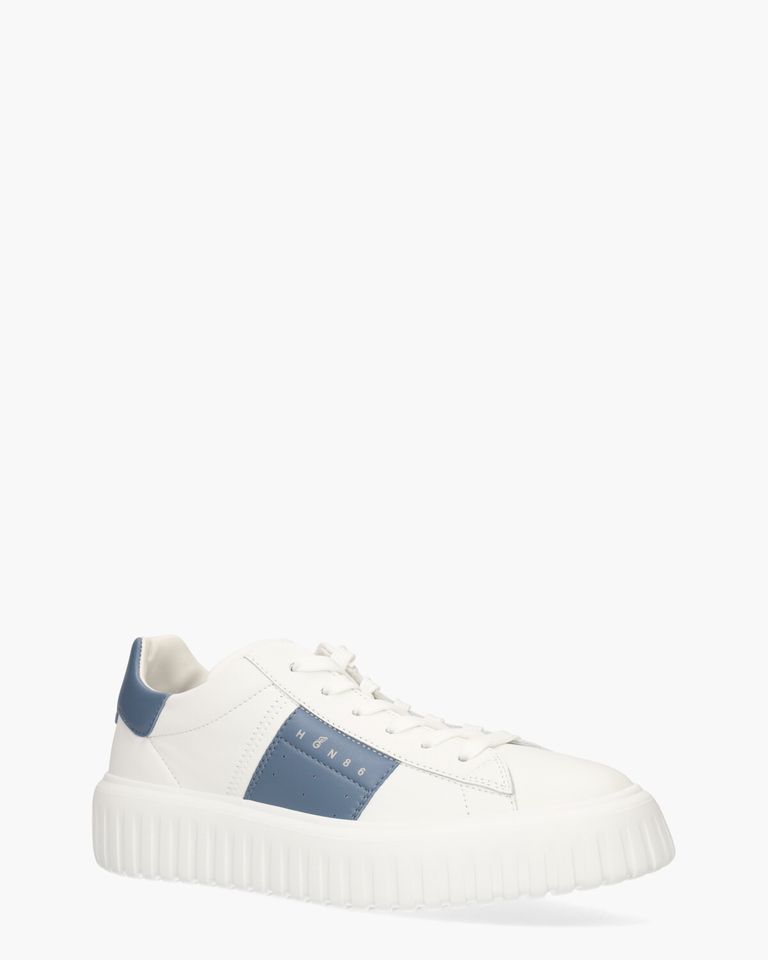 H-Stripes Wit/Lichtblauw Herensneakers