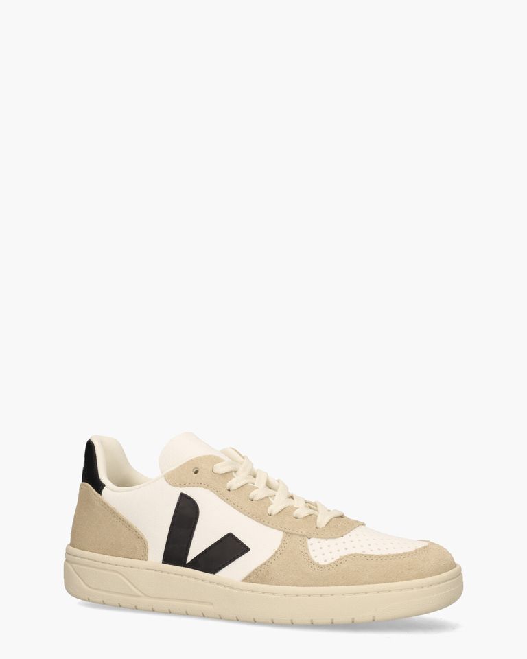 V-10 Chromefree Leather Wit/Zwart/Bruin Herensneakers