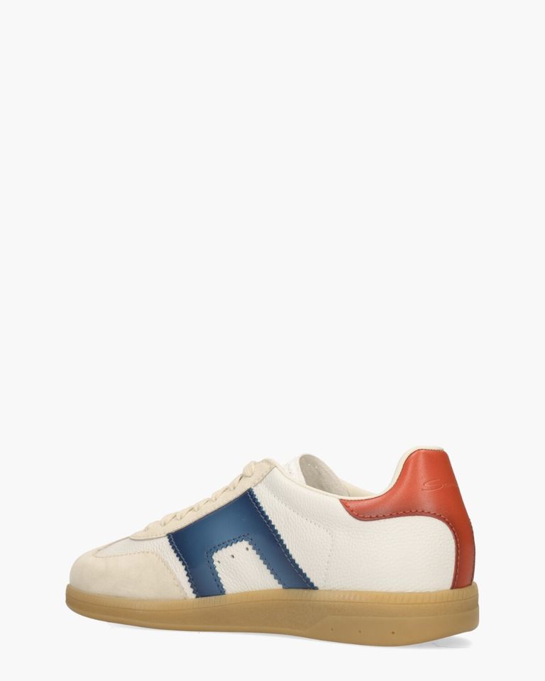 21965 Off-White/Blauw/Rood Herensneakers