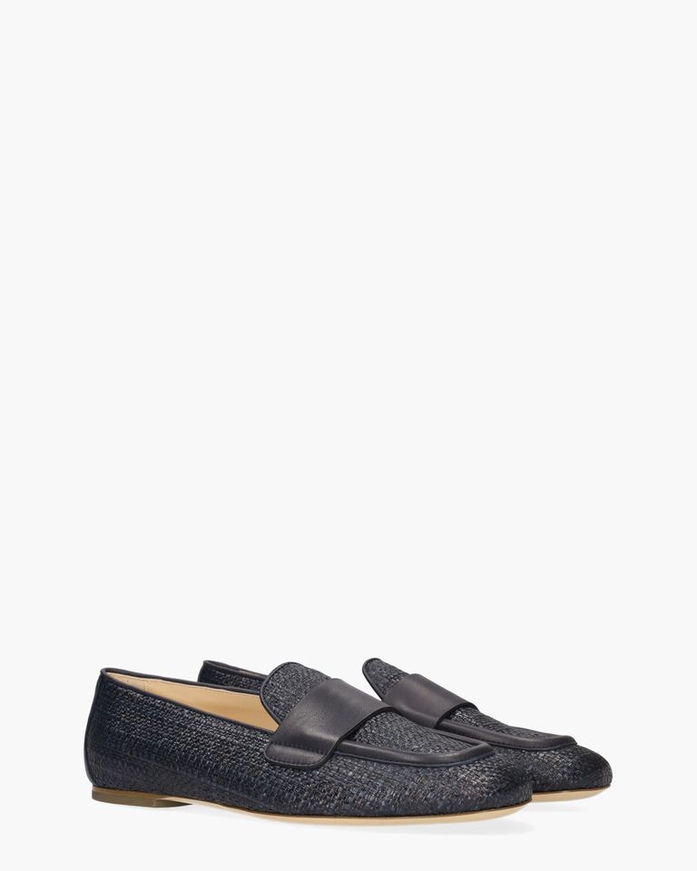 Sheryl Raffia Donkerblauw Damesloafers
