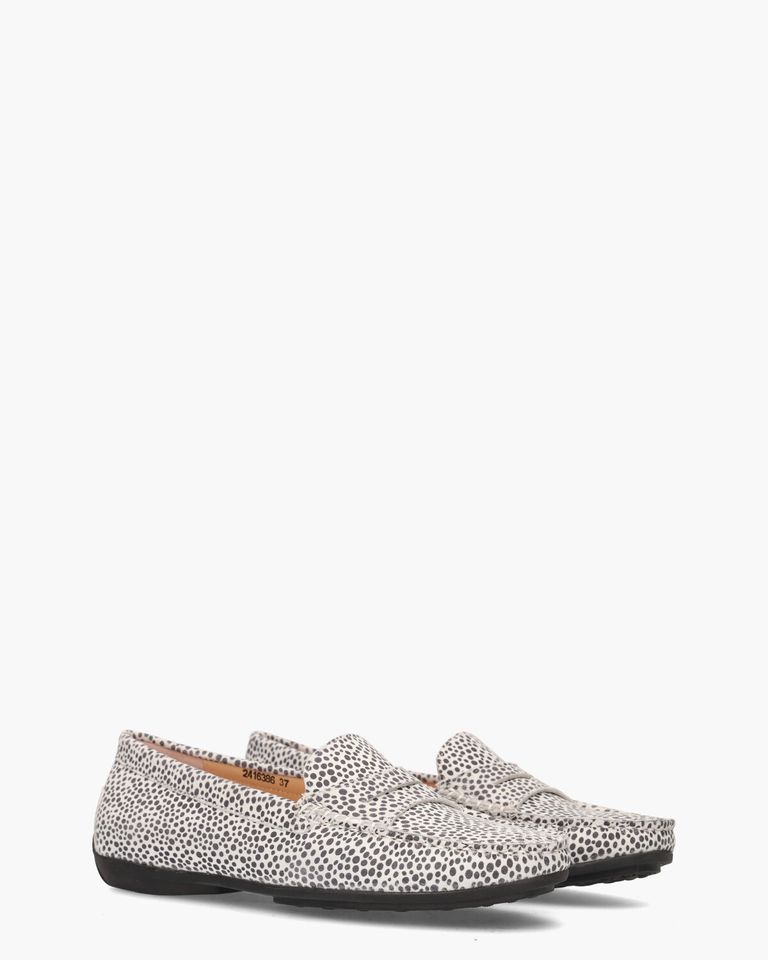 Harmkje Wit/Zwart Damesloafers