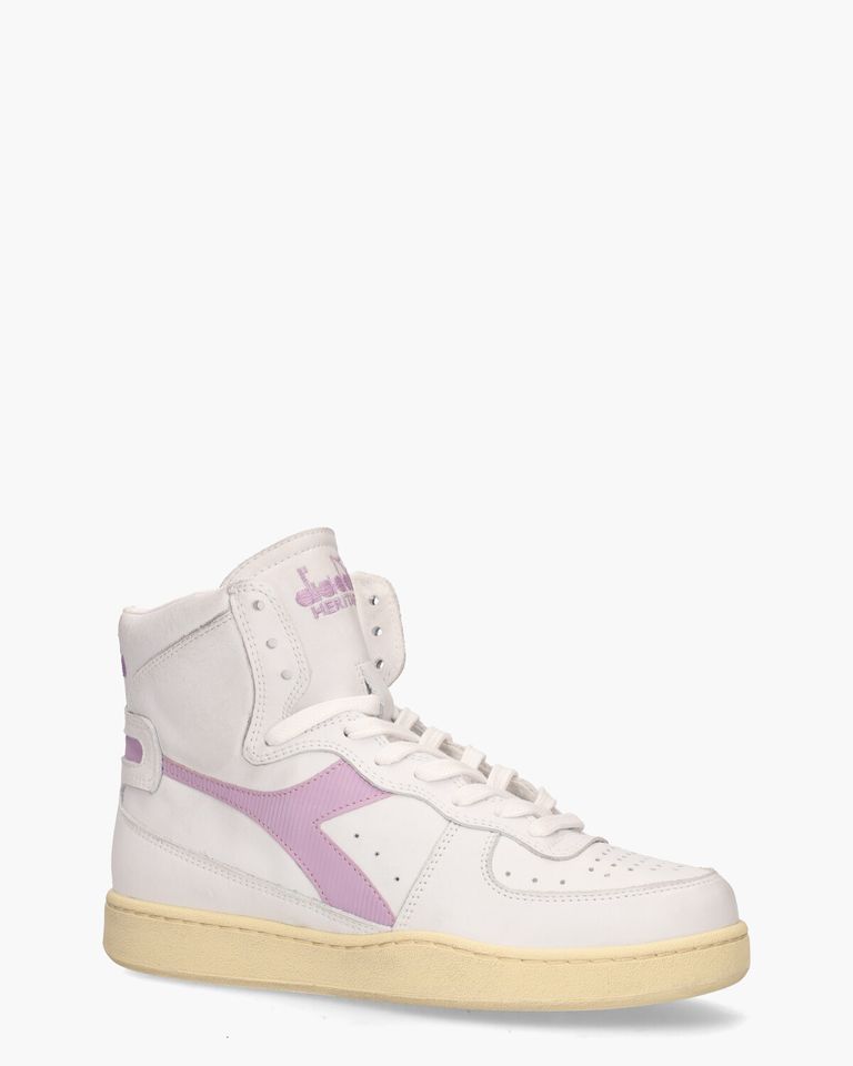 Mi Basket Used Wit/Lila Damessneakers