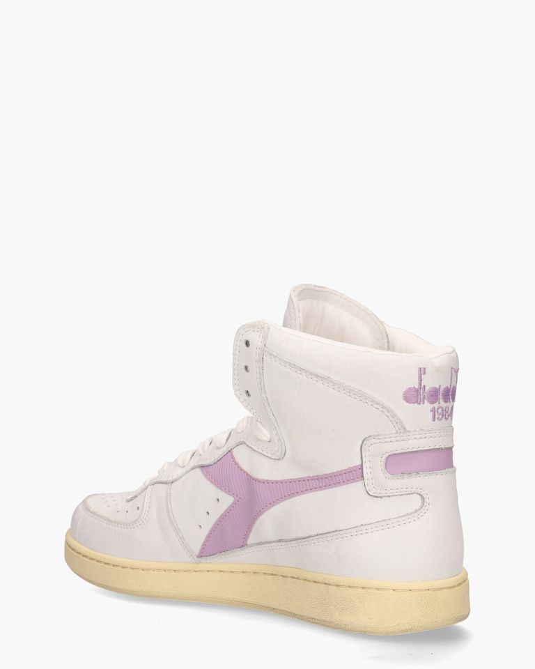 Mi Basket Used Wit/Lila Damessneakers